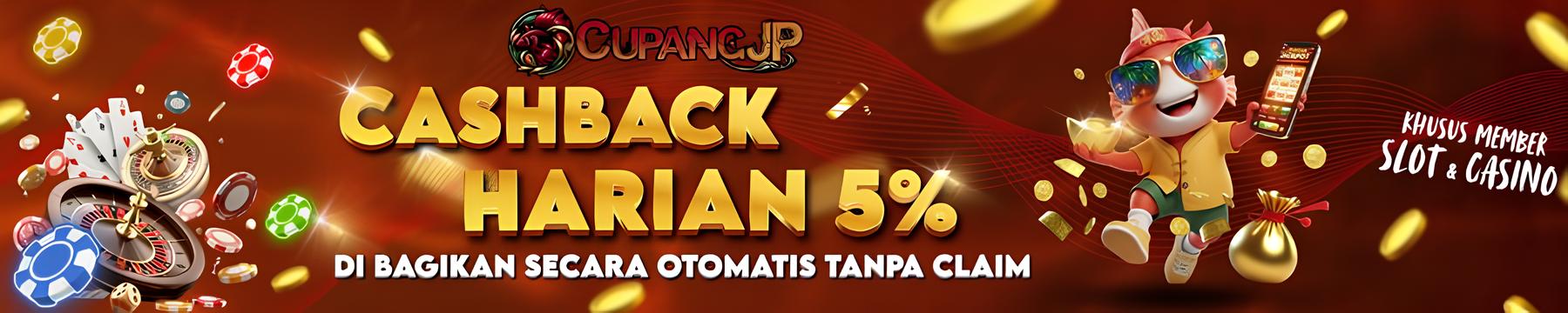 Cashback harian 5%